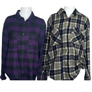 Country Road Purple and Tan Plaid Men's Shirts